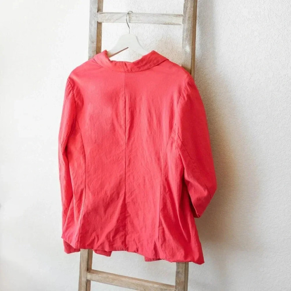 TORRID BLAZER Sz 1 / XL CORAL OPEN FRONT PLEATED JACKET - Picture 5 of 7